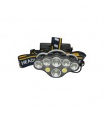 Lanterna frontala de cap cu 8 LED-uri, 3 moduri iluminare, baterie 2200mAh reincarcabila USB Crownman Cod: DISUF01
