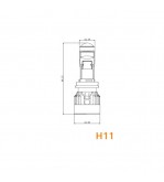 Bec LED auto H11 3800lm 6000K alb rece Canbus set 2 bucati Cod: NL19PRO-H11