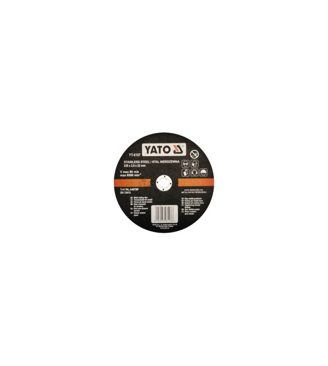 Disc taiat metal inox Yato 230x2x22mm Cod: YT-6107