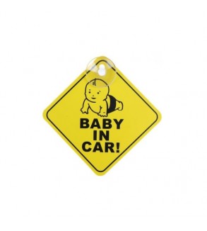 Ornament auto Baby in Car cu ventuza 10x10cm Cod: XPBY-01