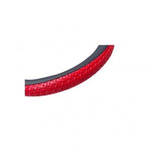 Husa volan auto  imitatie piele impletita marime M negru rosu Cod: FX98