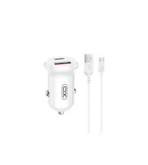 Incarcator auto mini USB 30W USB Type-C  USB-A cu cablu 1m Type-C Cod: XO-CC69-NB103
