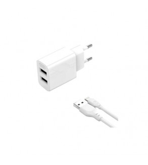Incarcator retea USB 2.4A cu cablu compatibil Lightning iPhone  Cod: XO-L109A