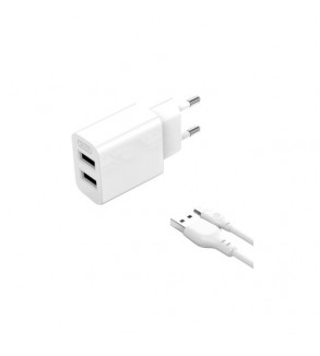 Incarcator retea USB 2.4A cu cablu Micro USB Cod: XO-L109B