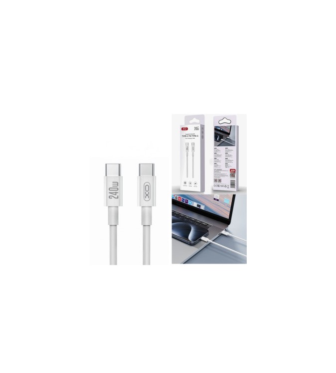 Cablu pentru incarcare 240W Quick Charge si transfer date Type-C la Type-C Cod: XO-NB-Q298