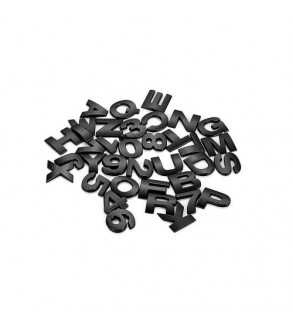 Ornament plastic auto negru mat litere si cifre 3D Cod: AL1526