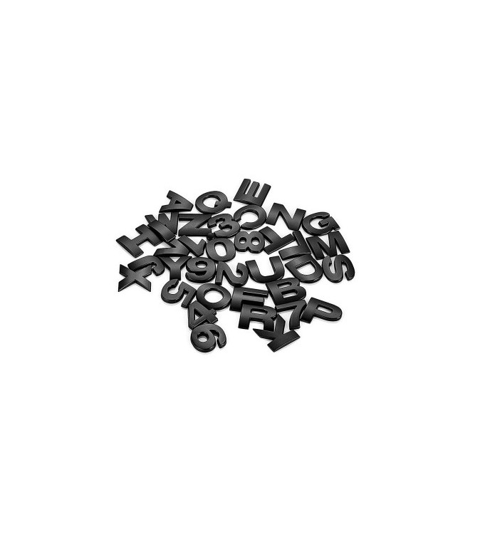 Ornament plastic auto negru mat litere si cifre 3D Cod: AL1526 Ornament plastic auto negru mat litere si cifre 3D Cod: AL1526