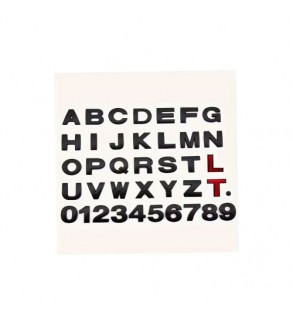 Ornament plastic auto negru mat litere si cifre 3D Cod: AL1526