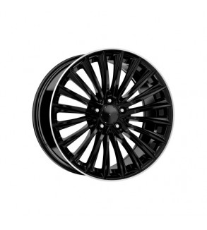 Jante DY1989 19x8 5x112 negre cu margine diamond cut compatibile Mercedes